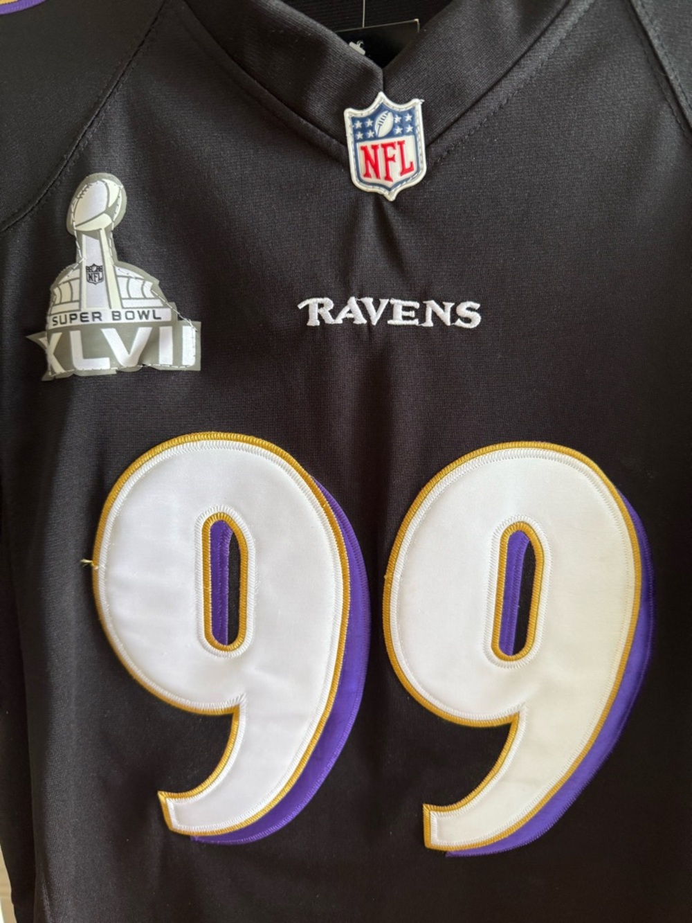 Nike NFL Baltimore Ravens #99 Kruger Jersey Super Bowl XLVII Black Size M NWT - Picture 4 of 9